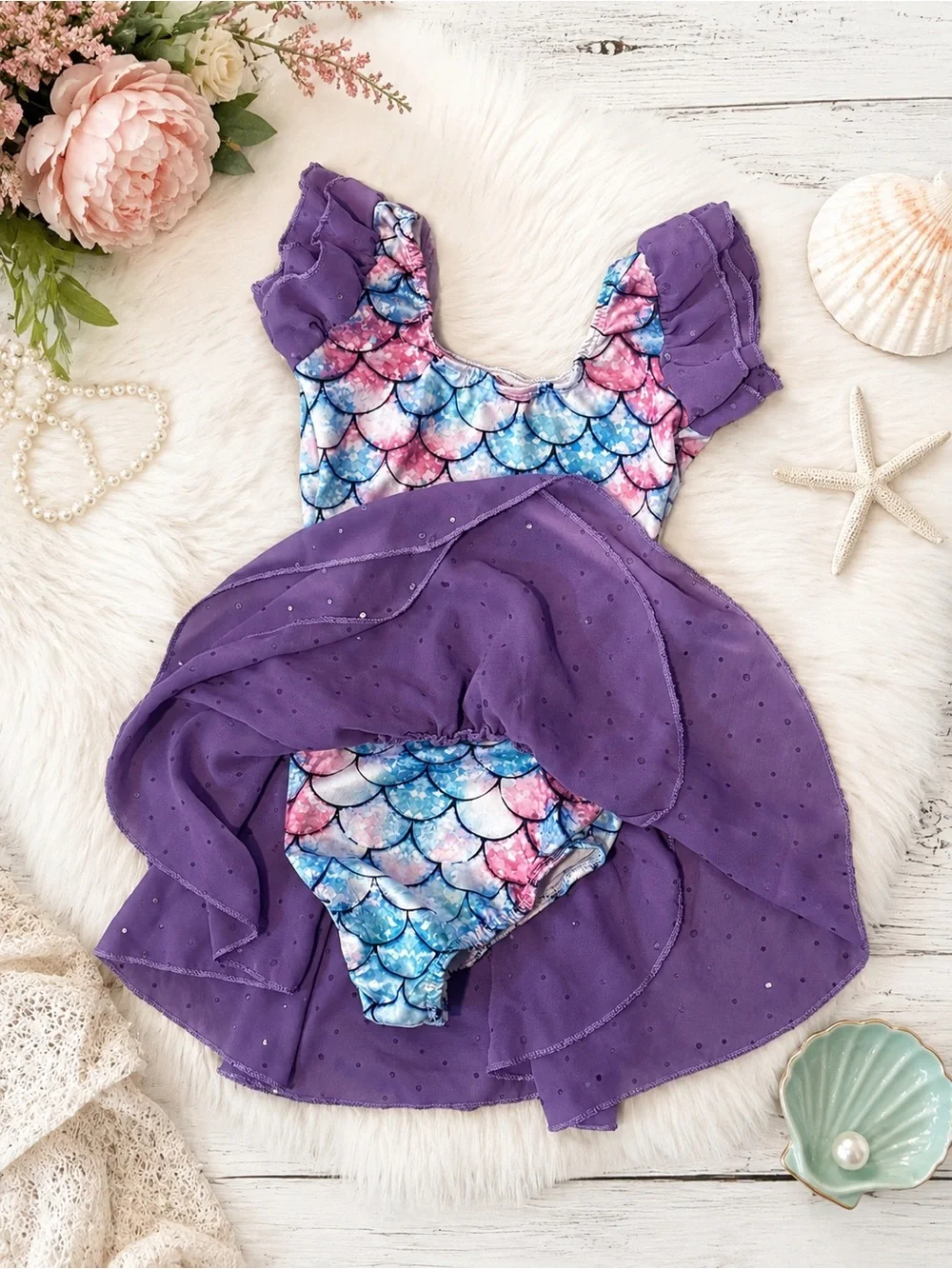 Girls Mermaid Ballet Leotard 5T